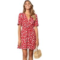 2025 Botón estampado de moda con cordones Vestido de playa de verano Ropa casual de mujer - details 11