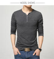 Camiseta de Hombre CASUMANL Talla EU Camiseta de Moda Otoño Manga Larga Cuello Henry de Algodón Ajustada para Hombre - details 3