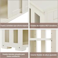 Aparador de Buffet para Sala de Estar Estilo Cerradura de Puerta Vitrina de Ancho para Muebles de Almacenamiento Blanco - details 4