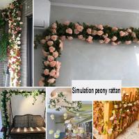 Flores artificiales de peonía de ratán, cuerda de peonía de ratán, decoración del hogar, fiesta de boda, jardín de vacaciones - details 1