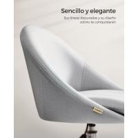 Giratoria Algodón y Lino, Escritorio, Acolchada Espuma, Altura Ajustable, Estudio, Dormitorio, Gris Paloma - details 1