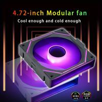 Ventilador de refrigeración ARGB Sliced ​​DXK-00027, 5 V, 3 pines, 11,99 cm, conexión inalámbrica, control de temperatura PWM silencioso, compatible con servidores, no incluye batería, componente interno de hardware de computadora, ventilador integrado - details 0