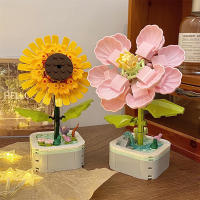 Bloques de construcción en maceta de flores eternas para niños, juego de juguetes creativos, decoración de mesa, regalo de Navidad de vacaciones - details 1