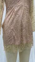 Vestido pequeño de lentejuelas de manga larga con escote en V profundo para mujer, 2024 - details 11