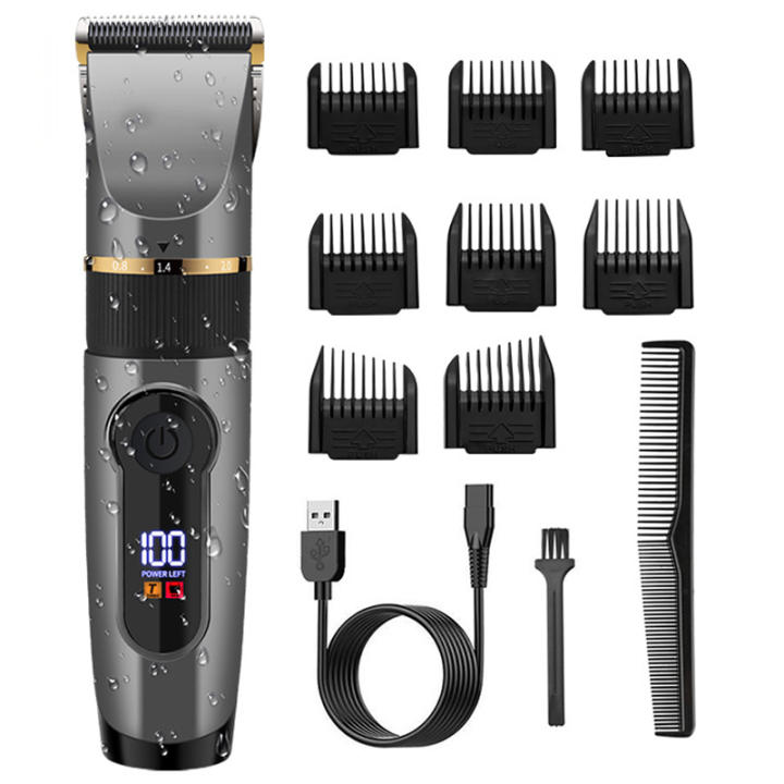 Recortador de pelo inalámbrico profesional para hombres, kit ajustable para Barba y cuerpo, cortadora de pelo eléctrica recargable, lavable a máquina