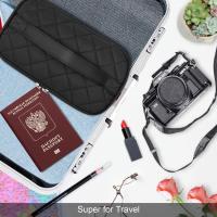 Organizador de maquillaje para mujer, neceser de viaje impermeable con compartimento para brochas y espejo, estuche de maquillaje portátil de doble capa y gran capacidad. - details 4