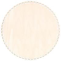 Fondo de cesta de madera Natural con agujero, Base de madera en blanco circular para tejer DIY, bolsa de ganchillo, moldeador de fondo artesanal, 30cm - details 0