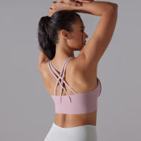 Hamidou-Sujetador de Yoga con espalda cruzada para mujer, ropa interior deportiva absorbente de golpes, correas de hombro cruzadas, Top corto de Fitness, deportes a prueba de golpes - details 18