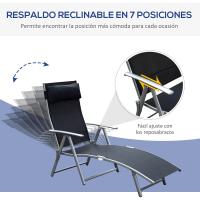 Sillón de Jardín Plegable con Resalto Ajustable 7 Niveles Carga de 165kg - details 21