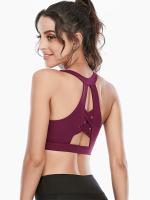 Tops cortos de manga corta para mujer, camisa deportiva de Yoga fucsia cruzada - details 3