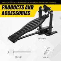 Pedal de tambores de aleación de aluminio negro para niños, estante para tambores, juego de Pedal con palo batidor de tambor y llave de tambor - details 7