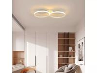 GOECO-Lámpara LED de Techo Doble Redonda de Aluminio, Lámpara Moderna de 36W-54x30x30 CM-4000K, Luz Neutra blanca, Iluminación Interio - details 4