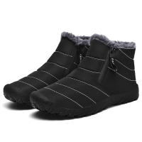 Botas de invierno informales para hombre, botines de terciopelo, impermeables, con doble cremallera, botas de nieve, zapatos de algodón antideslizantes cálidos para exteriores - details 23