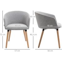 Lino Sintético con Reposabrazos y Patas de Madera para Oficina Dormitorio Carga - details 2