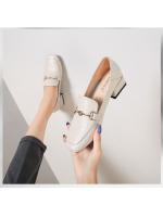 Zapatos pequeños de cuero estilo británico para mujer, tacones altos, informales, gruesos y de talla grande, 2025 - details 1