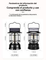 Lampara camping solar Retro multifunción recargable Portátil ligera playa Faroles jardin exterior - details 2