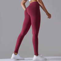 Leggings de yoga para mujer, cinturón de cintura alta, levantamiento de cadera, pantalones deportivos de gimnasio sin costuras, Fiess Running - details 12