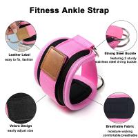 3PCS/SET Fitness Ankle Straps Adjustable D-Ring Foot Support Cuffs Gym Leg Strength Workouts Pulley With Buckle - details 4