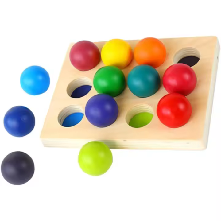 Tablero De Clasificación De Colores De Madera para Juguete Cognitivo Divertido para Emparejamiento De Colores Juguete Iluminador Preescolar De Aprendizaje Temprano - 1