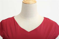 Women summer vintage with belt short sleeve v neck elegant retro swing party dresses - details 21