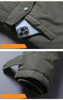 Abrigo de Invierno de Moda para Hombres CHAIFENKO Abrigo de Vellón Grueso con Múltiples Bolsillos - details 8