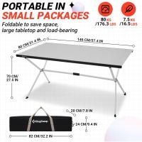 Mesa plegable enrollable de camping de aluminio portátil con bolsa de transporte - Mesa de picnic con soporte de hasta 80 kg - details 9