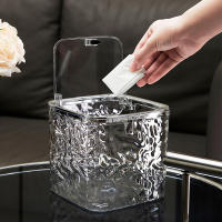 Cubo de Basura de Mesa de Alta Gama con Patrón de Hielo Almacenamiento Creativo Mini para Sala de Estar - details 2