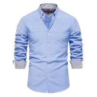 día del padre Camisas ajustadas de calidad de marca para hombres Camisa Oxford de algodón de otoño para hombres Camisas de manga larga con botones para hombres Camisas de negocios casuales - details 13