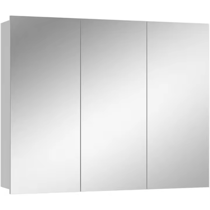 Armario con Espejo para baño Sola, Blanco, 100 x 79,8 cm con 3 Puertas - 1