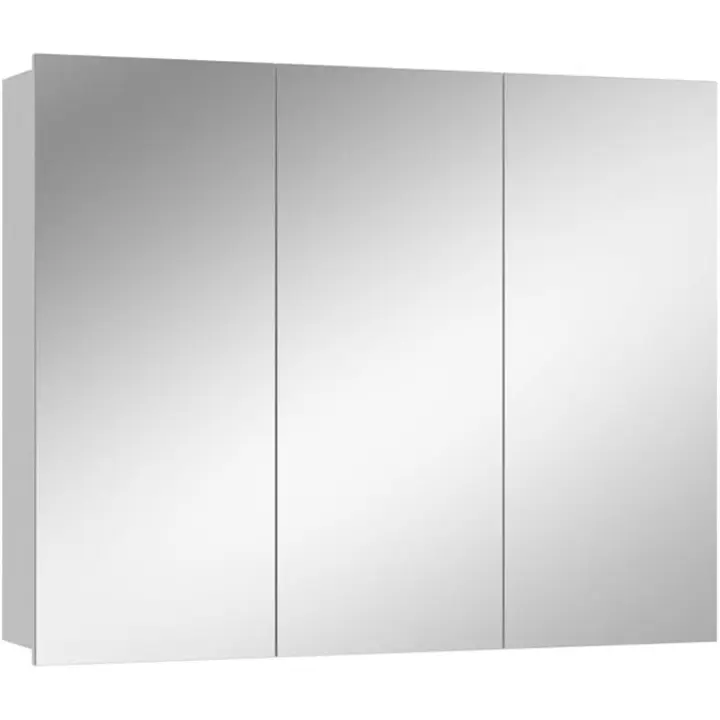 Armario con Espejo para baño Sola, Blanco, 100 x 79,8 cm con 3 Puertas - 1