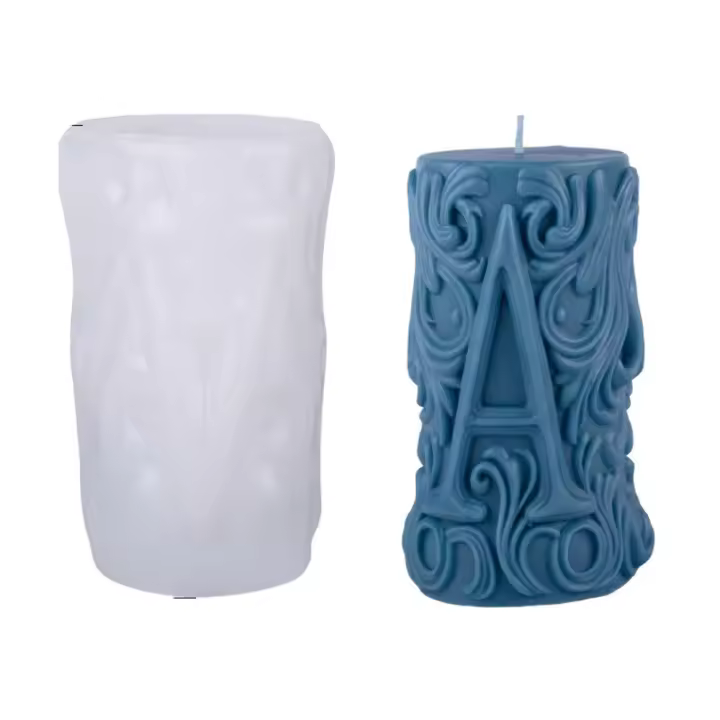 Molde cilíndrico de silicona para velas, molde de resina 3D hecho a mano, molde de jabón creativo para decoración del hogar - 1