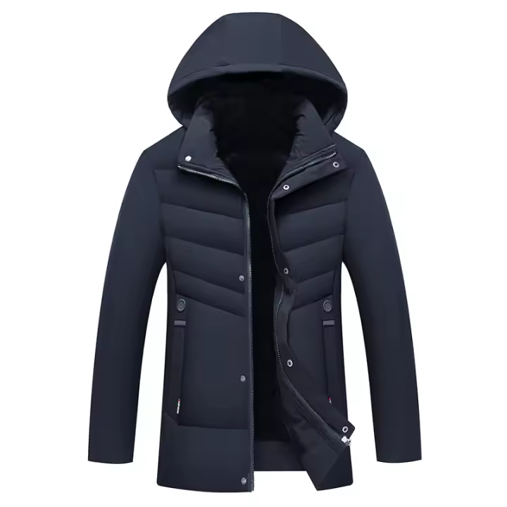 Abrigo de lana para hombre, parka sencilla a prueba de viento, sólida, gruesa, extraíble, a la moda, mantiene el calor, novedad de invierno - 1