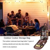 Bolsa de almacenamiento de utensilios de cocina para acampar al aire libre, organizador de utensilios de cocina, contenedor de utensilios de cocina, bolsa portátil para vajilla de barbacoa y Picnic - details 2