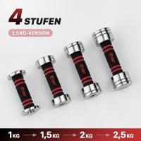 Mancuernas de acero ultracompactas ajustables de 2,5 kg, 5 kg, 7,5 kg, 10 kg, 15 kg, 25 kg, mancuernas cromadas con asas de espuma, gimnasio en casa (elección de tamaño) - details 6