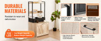 SucceBuy Caja de arena para gatos, mueble oculto para caja de arena con 2 estantes de almacenamiento y 2 cestas, baño de madera para gatos en interiores, gabinete para casa de gatos, se adapta a la mayoría de las cajas de arena, 23.6"L x 19.7"W x 50"H, Na - details 3
