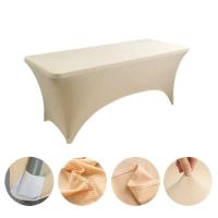 Manteles de Lycra de 6 pies, cubiertas de mesa de cumpleaños de hotel de boda de alta elasticidad para plegables de 4 pies, 5 pies, 6 pies y 8 pies - details 16