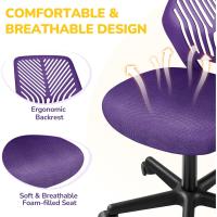 Silla Escritorio de Oficina Ergonómica Silla Giratoria Altura Ajustable sin Reposabrazos Asiento Malla Rosa - details 16