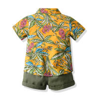 Ropa de verano para niños, camisas de manga corta estampadas, camisetas para bebés, conjunto informal de tres piezas, festival del Agua con salpicaduras - details 15