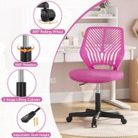Silla Escritorio de Oficina Ergonómica Silla Giratoria Altura Ajustable sin Reposabrazos Asiento Malla Rosa - details 3
