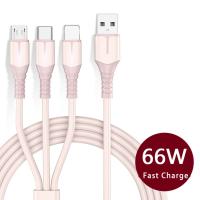 Línea de carga rápida de seguridad 3 en 1, Cable de datos 3 en 1, Cable de carga súper rápida - details 0