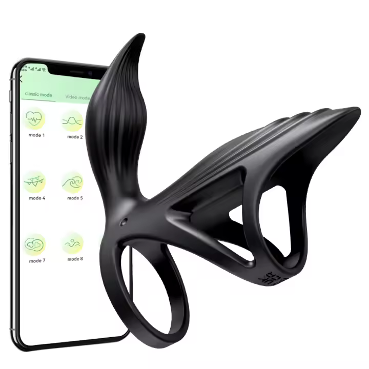 Anillo de pene con Control por aplicación para hombres, Juguetes sexuales de eyaculación de testículos, vibrador para pareja, bloqueo de espermas - 1