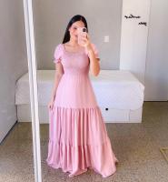 2025 nuevo vestido de hadas de color largo con hombros descubiertos y flores rotas para mujer primavera/verano - details 8