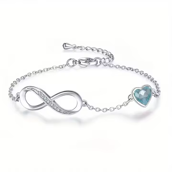 Pulsera ajustable con símbolo de corazón infinito para mujer, aniversario, Día de San Valentín, regalo de joyería, regalo de cumpleaños, 1 unidad - 1