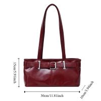 Bolso de hombro con hebilla francesa que combina con todo, bolso de cuero de Color sólido para ocio, bolso de mano para ir al trabajo Y2k para mujer - details 0