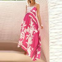 Vestido largo playero estilo bohemio vintage 2025 para mujer, con tirantes finos, espalda descubierta, estampado de sol, estilo swing. - details 1