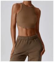 Top Deportivo de Yoga para Mujer Gimnasio Crop Tops Sin Costuras Uso en la Calle Cuello Redondo Manga Corta Secado Rápido Ideal para Primavera/Verano - details 6