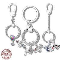 Colgante de plata de ley 925 para mujer, llavero pequeño compatible con pulsera Pandora Original, fabricación de joyas, regalo - details 0