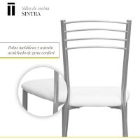 Pack de 2 Sillas de Cocina |   Asientos de Polipiel Blanco |   Modelo SINTRA - details 4