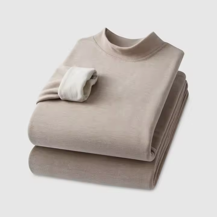 Ropa interior de seda para hombre, conjunto de pareja de suela gruesa y acolchada de cachemira para otoño e invierno - 1