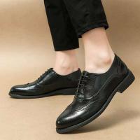 Diseño clásico, nivel de calidad, vestido de hombre para ocasiones formales, bodas, zapatos de piel de plena flor, talla grande 48 - details 9